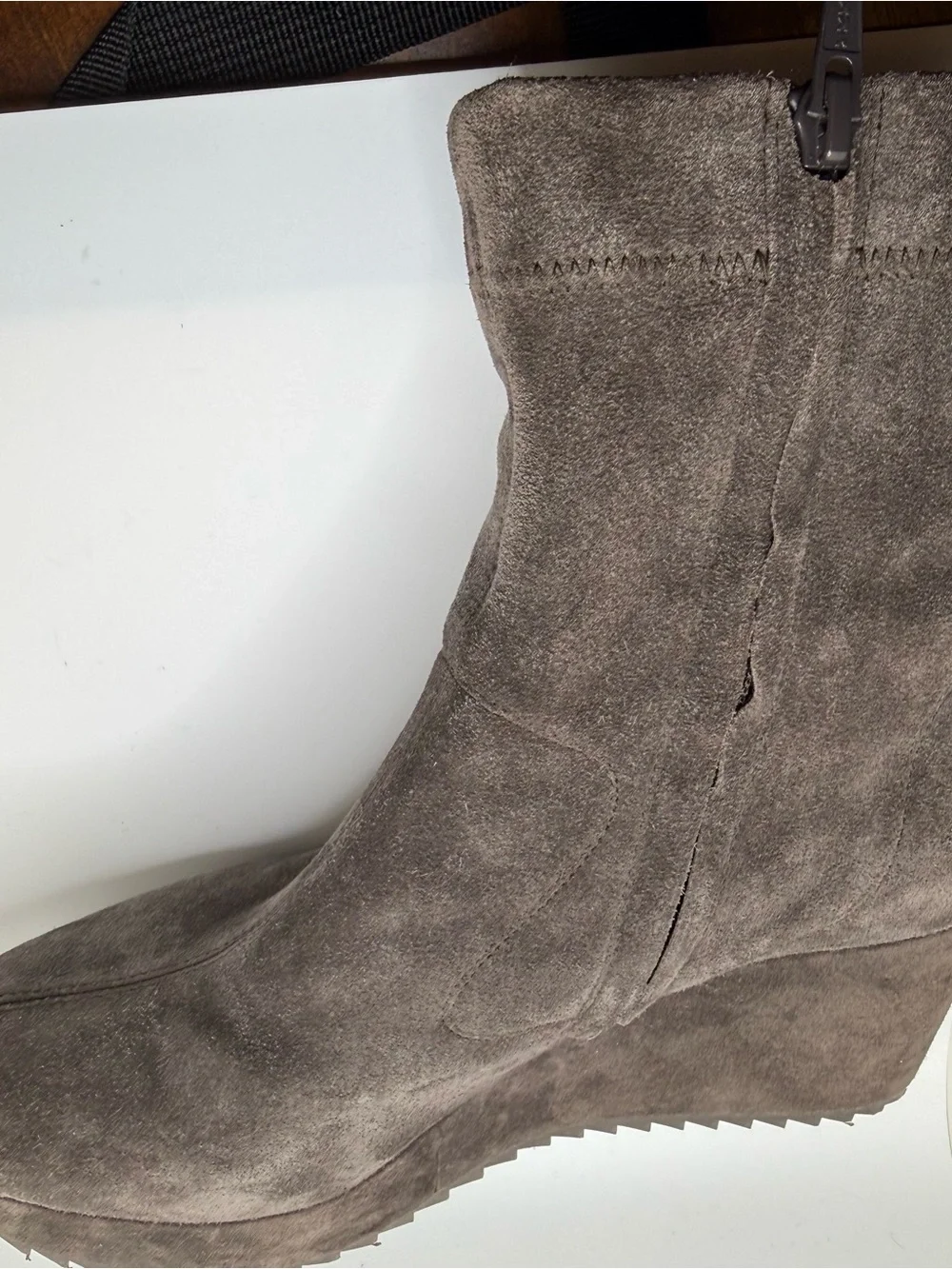 Pedro Garcia Gray Urbana Stretch Sock Wedge Bootie Spain EU 39 US 9